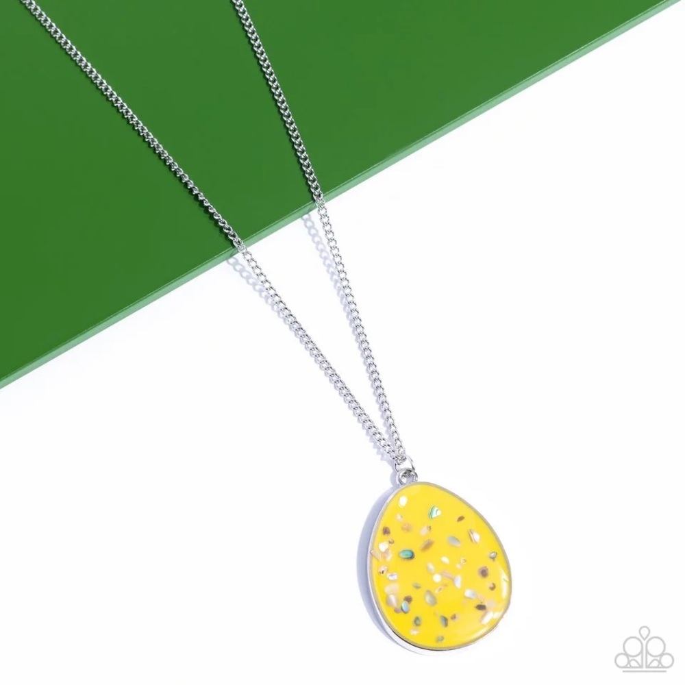 Silver Necklace with Yellow Pendant